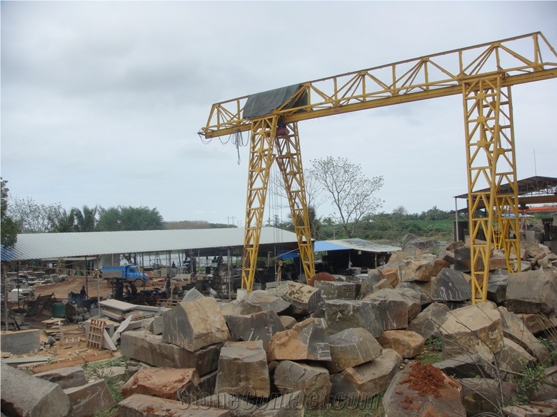 Black basalt quarry