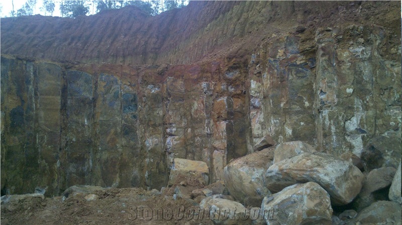 Black basalt quarry