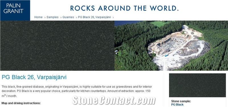 PG Black Granite 26, Varpaisjarvi Black Granite Quarry