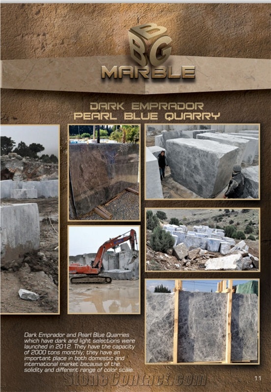 Dark Grey Emperador Marble Quarry