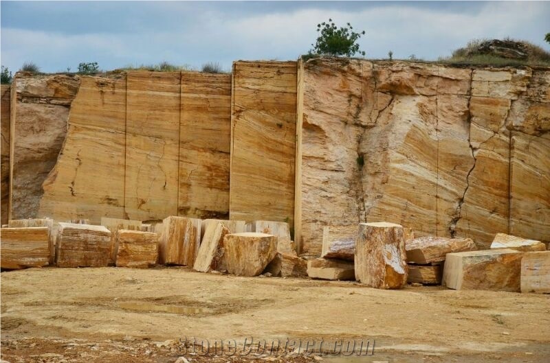 Antea Marble - Golden Travertine, Karabuk Yellow Travertine Quarry