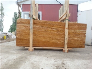 Antea Marble - Golden Travertine, Karabuk Yellow Travertine Quarry