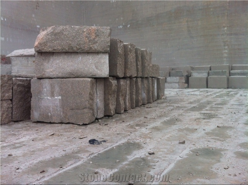 G687 peach red granite quarry