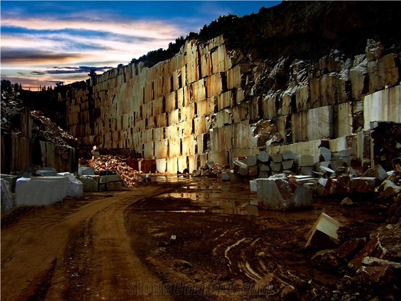 Golden Cloud Onyx and Golden Vein Onyx Yunusemre Quarry