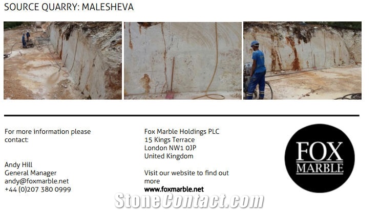 Bianco Illirico Marble Malesheva Quarry