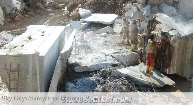 Sky Onyx (Black Cloud Onyx), Sunset Cloud Onyx, Tiger Skin Onyx and Saraystone Traonyx Quarry