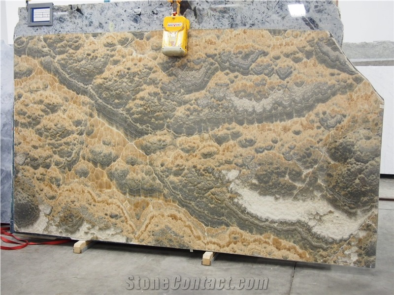 Sky Onyx (Black Cloud Onyx), Sunset Cloud Onyx, Tiger Skin Onyx and Saraystone Traonyx Quarry