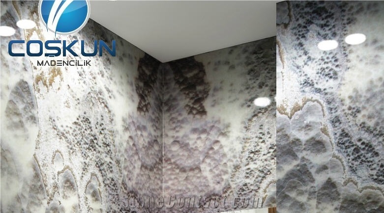 Sky Onyx (Black Cloud Onyx), Sunset Cloud Onyx, Tiger Skin Onyx and Saraystone Traonyx Quarry