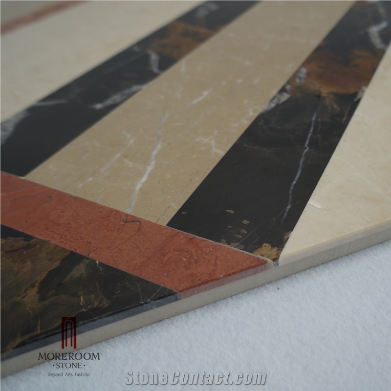 Australia Stone Golden Beige Marble Iran Shayan Cream Marble Polished Waterjet Medallions Floor Medallions Composited Marble Medallion Carpet Medallions