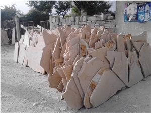 Piedra Canela Sandstone Irregular Format Flagstone, Pink Sandstone Flagstone Mexico