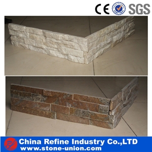 Cheap Black Quartzite Corners Stone,Split Face Cultured Stone,Stacked Stone Veneer,Stone Veneer Exterior Wall Interlocking