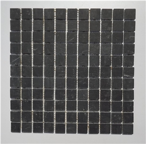 3d Tumbled Black Limestone Stepping Floor Mosaic
