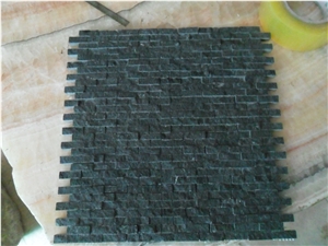 3d Tumbled Black Limestone Stepping Floor Mosaic