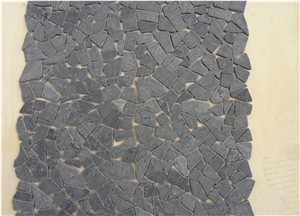 Popular Black Tumbled Limestone Randomshape Floor Mosaic
