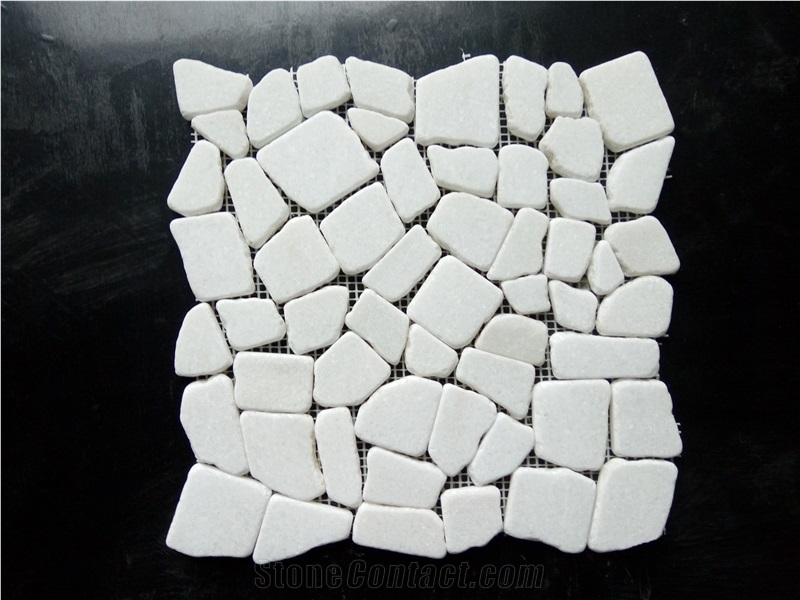 Popular Black Tumbled Limestone Randomshape Floor Mosaic