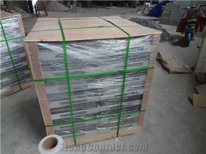 Popular Black Tumbled Limestone Randomshape Floor Mosaic