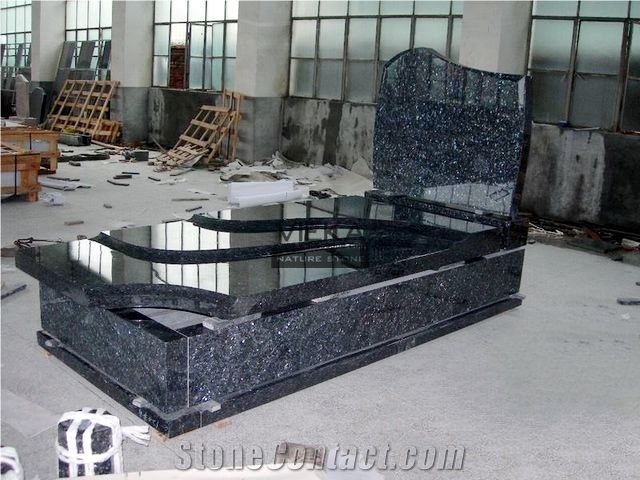 Blue Pearl Granite Polished Cross Gate Tombstone & Monument,Cemetery Gravestone & Engraved Headstone Polished Australia Sculpture Labrador Hallingsas,Sagasen,Azul Perola
