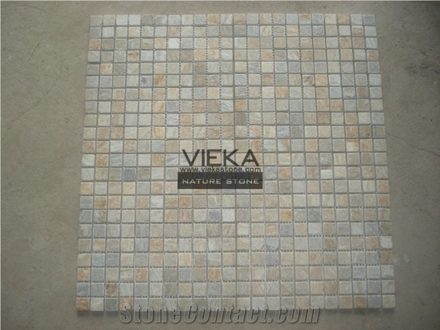 Slate Mosaic Tiles, Tumbled Brick Linear Strip Brick Mosaics,Split Face Mosaic Pattern for Wall Floor,Inside Outside Decoration