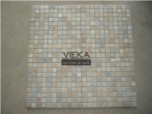 Slate Mosaic Tiles, Tumbled Brick Linear Strip Brick Mosaics,Split Face Mosaic Pattern for Wall Floor,Inside Outside Decoration