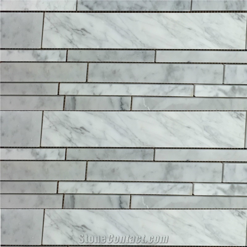 Bianco Carrara Plank 6"X24" Mosaic