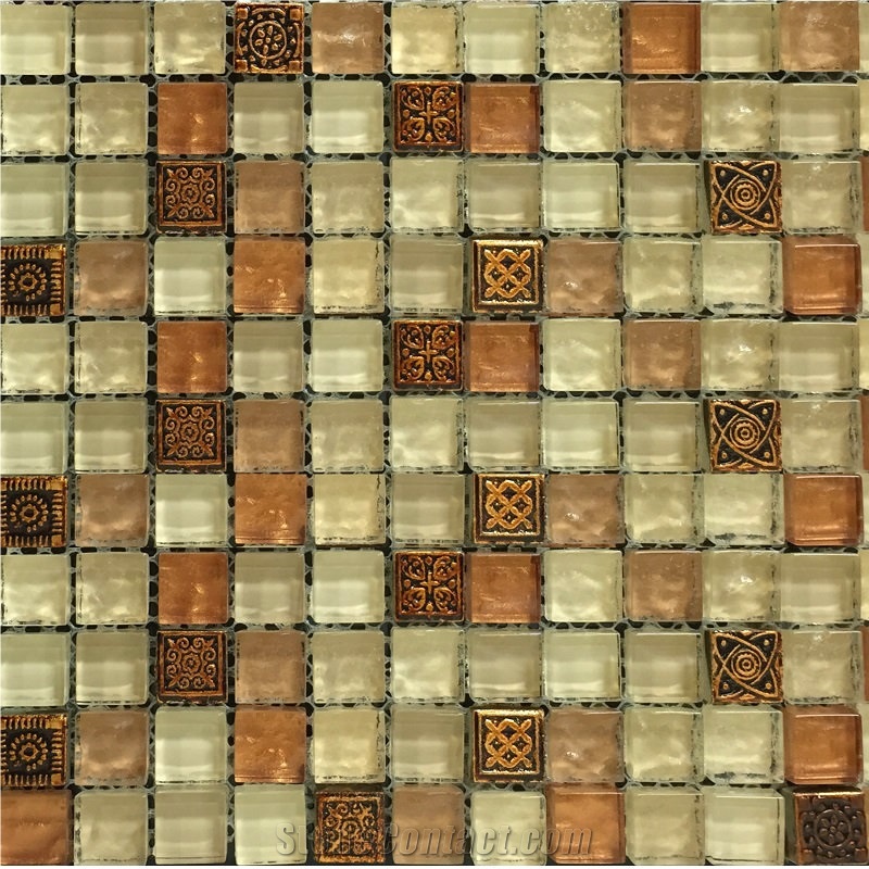 Copper Bronze Glass 12"X12" Mosaic