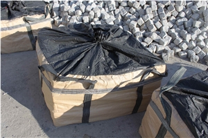 G359 Shandong Wendeng White Granite Split Cube Stone Light Grey Cobble Stone Cheap Price