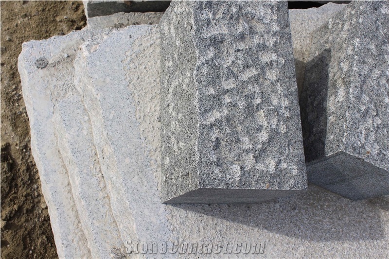 G370 Black Granite Rough Picked Pineapple Surface Kerbstone Cheap Prices