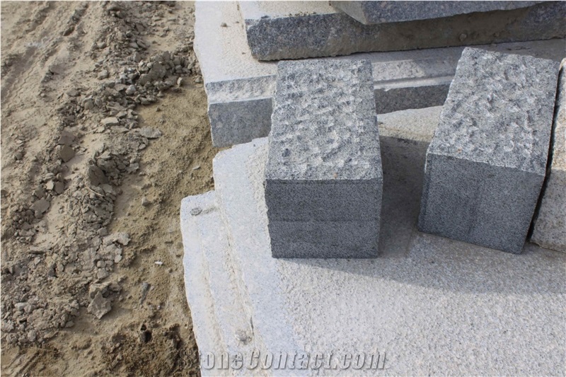 G370 Black Granite Rough Picked Pineapple Surface Kerbstone Cheap Prices