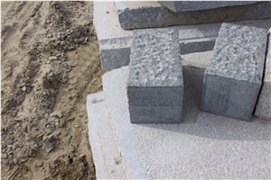 G370 Black Granite Rough Picked Pineapple Surface Kerbstone Cheap Prices