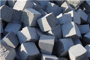 G370 Black Granite Split Black Cube Stone Tumbled Cobble Stone Cheap Price