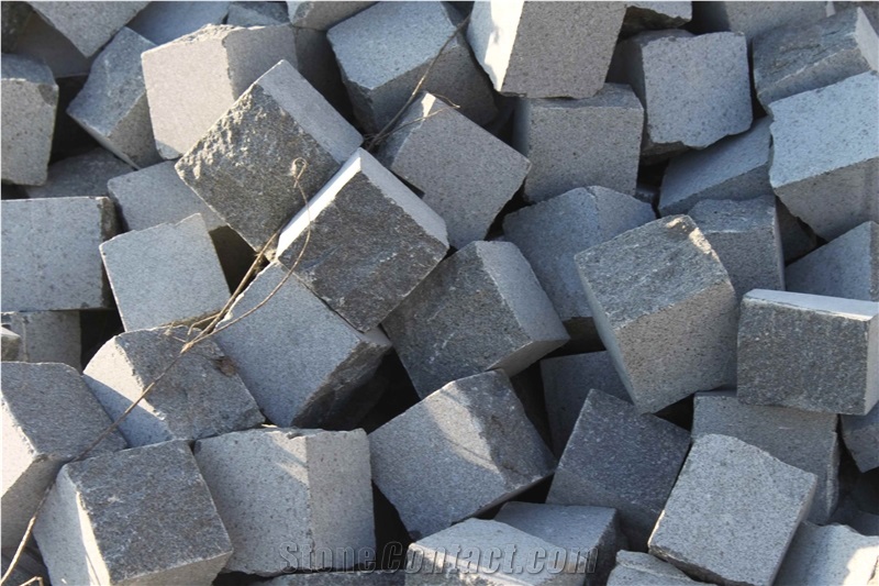 G370 Black Granite Split Black Cube Stone Tumbled Cobble Stone Cheap Price