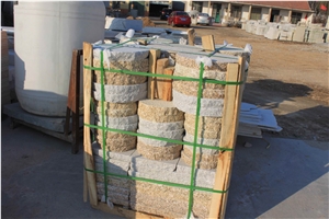 Garden Round Stone Paving Pallet Split Edges Natural Sides Cheap Price for Supermarket, White, Red, Yellow Colors