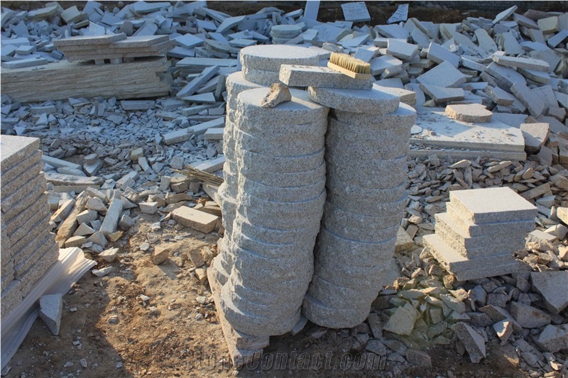 Garden Round Stone Paving Pallet Split Edges Natural Sides Cheap Price for Supermarket, White, Red, Yellow Colors