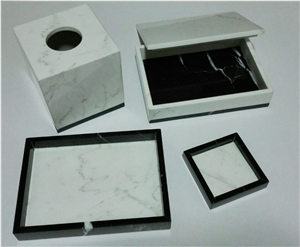 China Black Marble Bathroom Accessory, Soap Dish, Dispenser, Toothbrush Holders