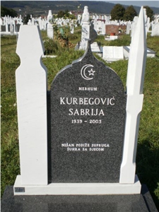 Bianco Sivec Marble Islamic Style Gravestones, White Marble Monument