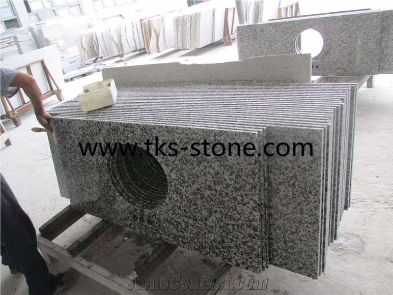 G439 Granite，Big White Flower,Grey Granite Kitchen Countertop,Granite Custom Countertops