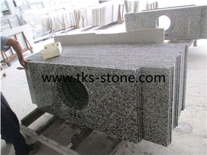 G439 Granite，Big White Flower,Grey Granite Kitchen Countertop,Granite Custom Countertops