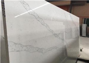 Arftificial Bianco Calacatta Quartz Stone Slabs /Jumbo White Quartz Stone /Engineered Stone Slabs