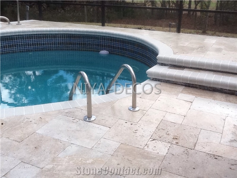China Classic Beige Travertine Pool Coping /Botticino Travertino Pool Pavers