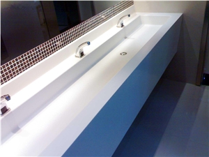 Manmade Artificial Pure White Marble Bathroom Tops/Vanity Tops