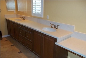 Manmade Artificial Pure White Marble Bathroom Tops/Vanity Tops