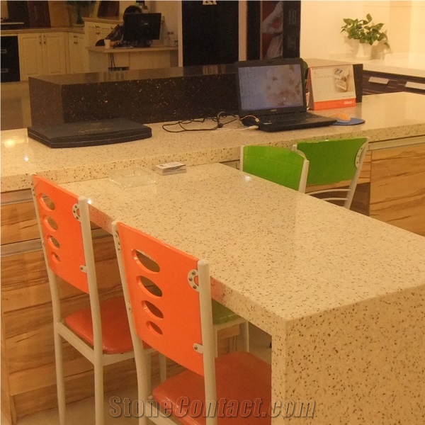 Manmade White Galaxy Quartz Stone Solid Surfaces,Engineered Stone Worktop