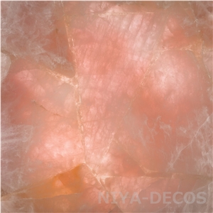 Pink Crystal Gemstone Slas &Tiles,Pink Crystal Semipresious Stone Wall Panel,Transparent Tile Home Decor