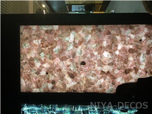 Pink Rose Semipreous Stone Transparent Tile /Pink Gemstone High Quality for Hotel Design