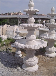 Fargo G603 Granite 3 Layers Garden Fountains, Grey Granite Sculptured Fountains, Exterior Garden Fountains