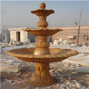 Fargo G603 Granite 3 Layers Garden Fountains, Grey Granite Sculptured Fountains, Exterior Garden Fountains