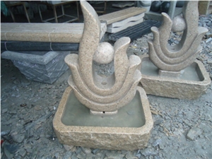 Fargo G603 Granite Dolphin Sculptured Fountains, Grey Granite Garden Fountains for Exterior Water Features