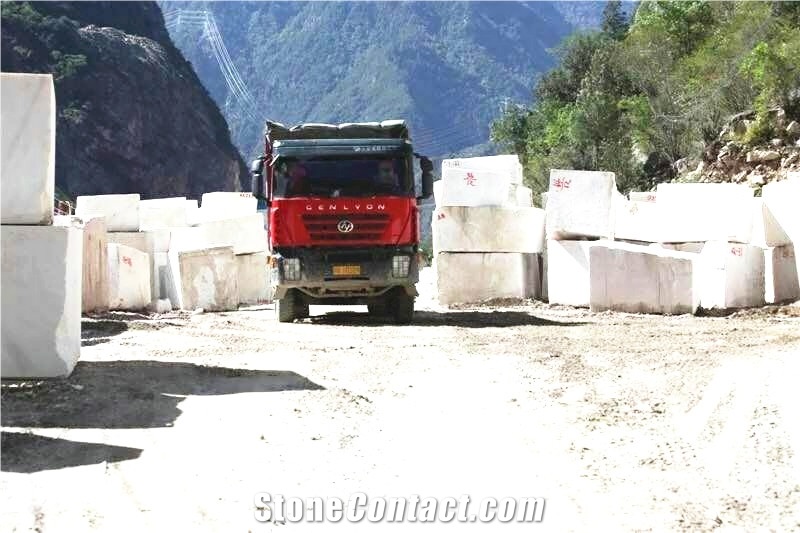 Sichuan White Marble Block , Danba White Marble Blocks
