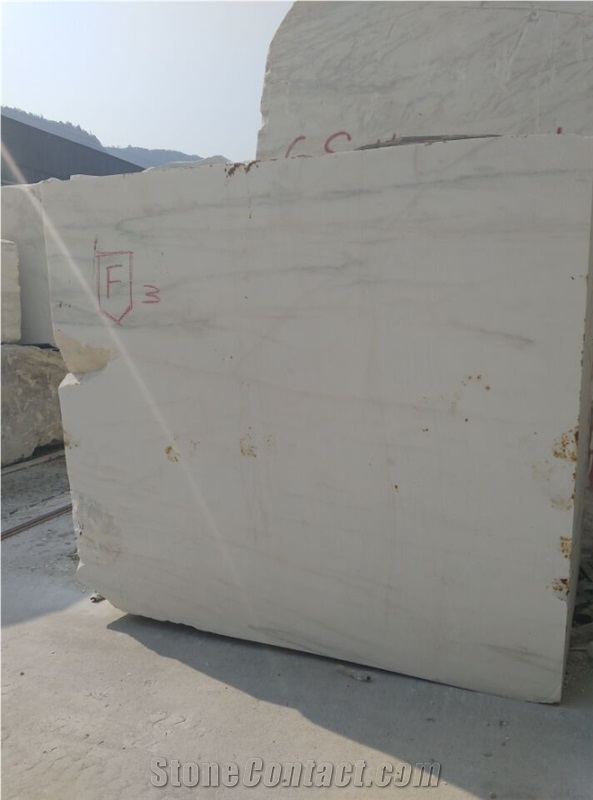 White Marble Block , China White Marble, White with Grey Viens, White Marble Block.