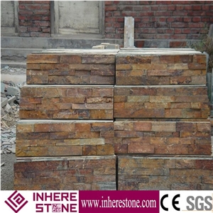 Building Stone Slate Wall Decoration, Brown Slate Cultured Stone